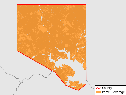 Baltimore City Maryland GIS Parcel Data Download Coverage