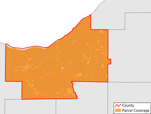 Cuyahoga County Ohio GIS Parcel Data Download Coverage