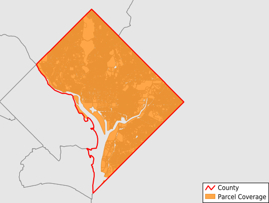 District of Columbia County District of Columbia GIS Parcel Data Download Coverage