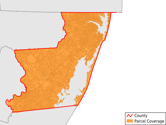 Worcester County Maryland GIS Parcel Data Download Coverage