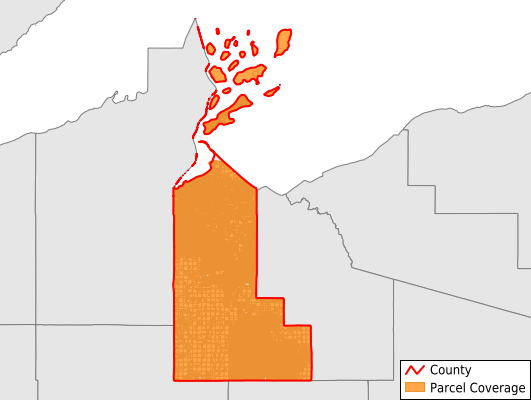 Ashland County Wisconsin GIS Parcel Data Download Coverage
