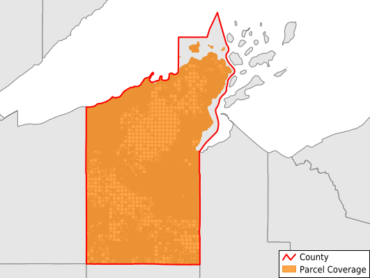 Bayfield County Wisconsin GIS Parcel Data Download Coverage
