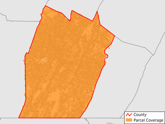 Bedford County Pennsylvania GIS Parcel Data Download Coverage