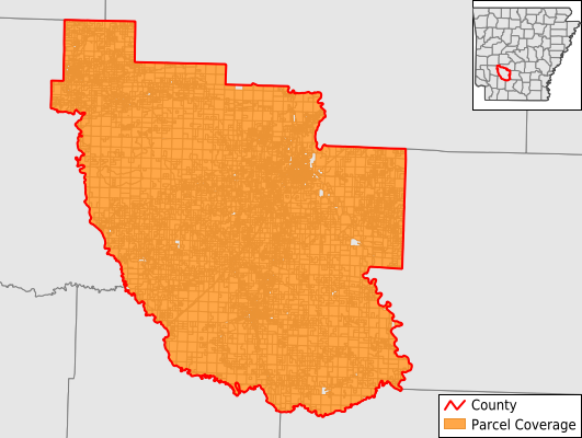 Clark County Arkansas GIS Parcel Data Download Coverage