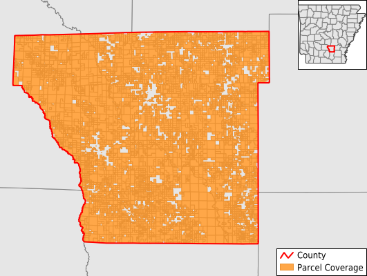 Cleveland County Arkansas GIS Parcel Data Download Coverage
