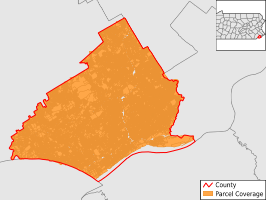 Delaware County Pennsylvania GIS Parcel Data Download Coverage