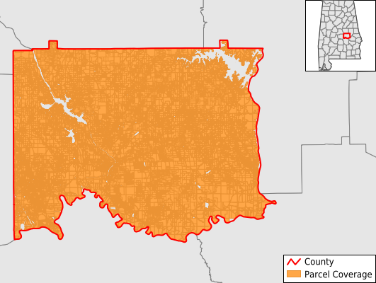 Elmore County Alabama GIS Parcel Data Download Coverage