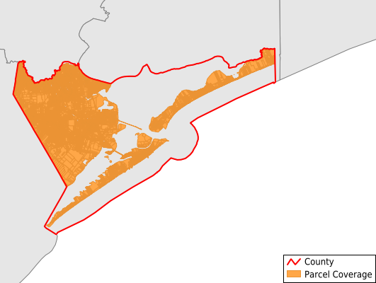 Galveston County Texas GIS Parcel Data Download Coverage