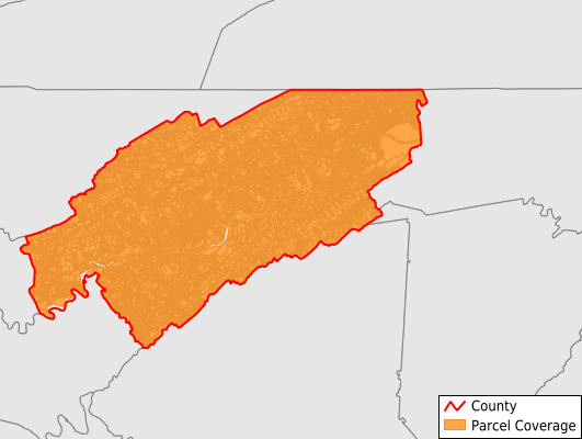 Hawkins County Tennessee GIS Parcel Data Download Coverage
