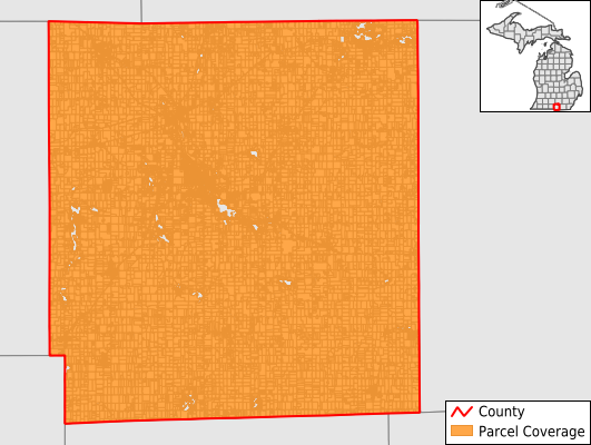 Hillsdale County Michigan GIS Parcel Data Download Coverage