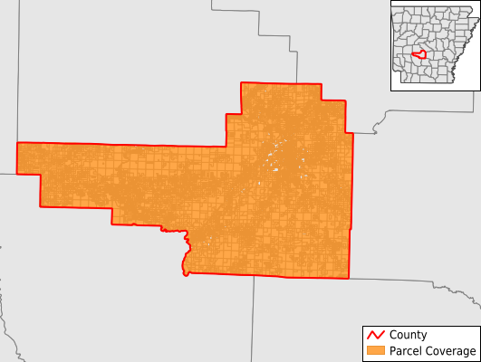Hot Spring County Arkansas GIS Parcel Data Download Coverage