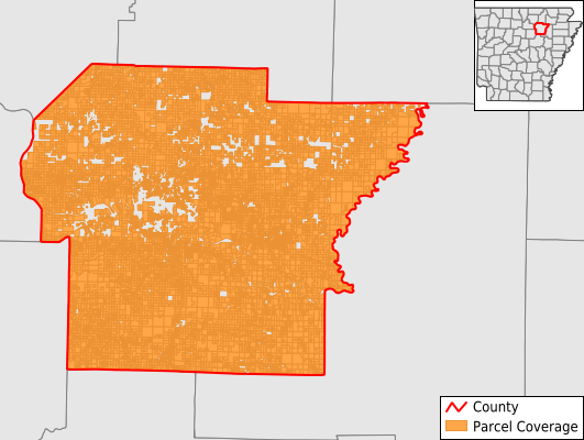 Independence County Arkansas GIS Parcel Data Download Coverage