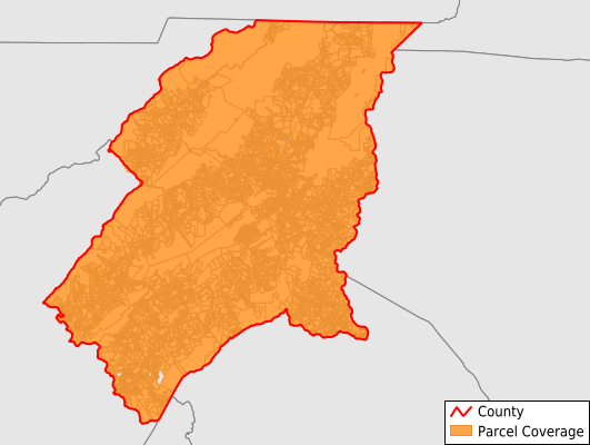 Johnson County Tennessee GIS Parcel Data Download Coverage