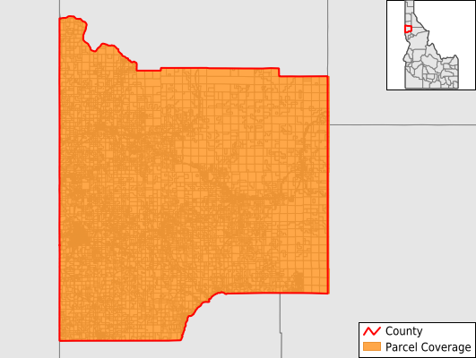 Latah County Idaho GIS Parcel Data Download Coverage