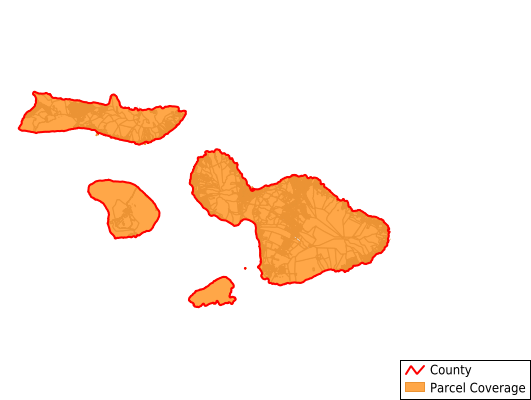 Maui County Hawaii GIS Parcel Data Download Coverage