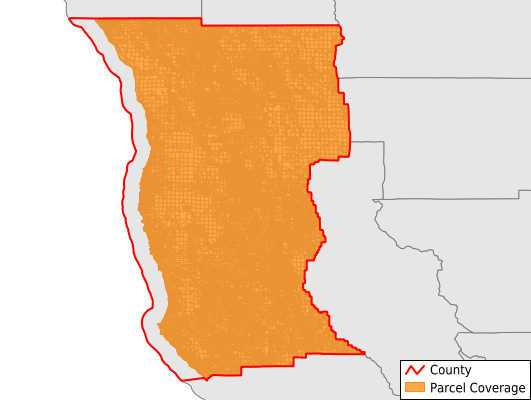 Mendocino County California GIS Parcel Data Download Coverage
