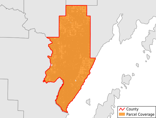 Menominee County Michigan GIS Parcel Data Download Coverage