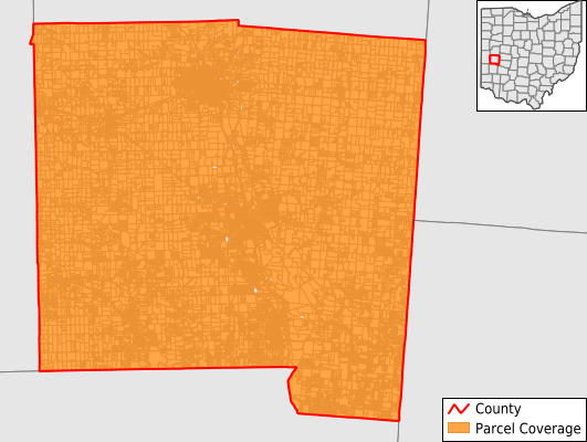 Miami County Ohio GIS Parcel Data Download Coverage