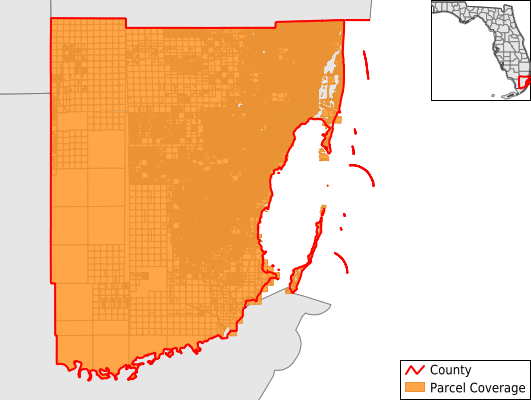 Miami-Dade County Florida GIS Parcel Data Download Coverage