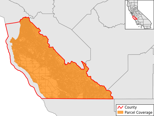 Monterey County California GIS Parcel Data Download Coverage