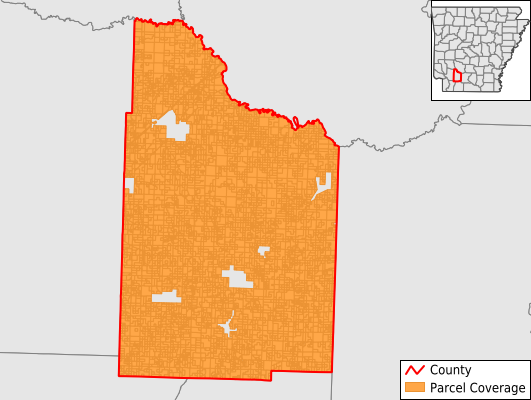 Nevada County Arkansas GIS Parcel Data Download Coverage