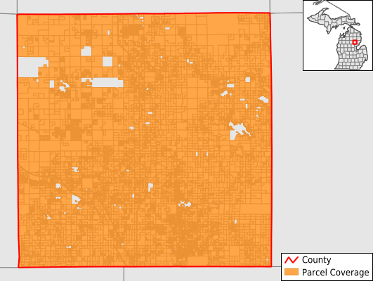 Ogemaw County Michigan GIS Parcel Data Download Coverage
