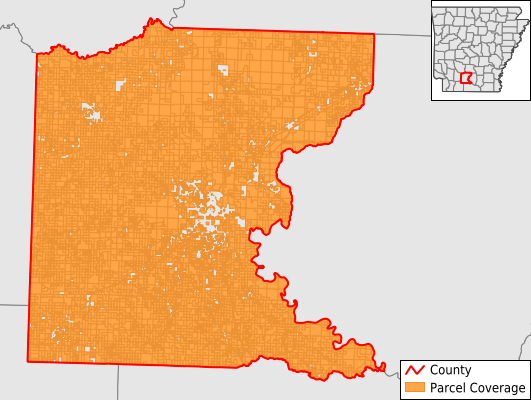 Ouachita County Arkansas GIS Parcel Data Download Coverage