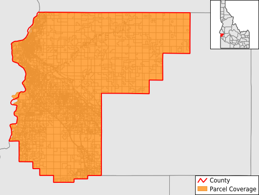Payette County Idaho GIS Parcel Data Download Coverage