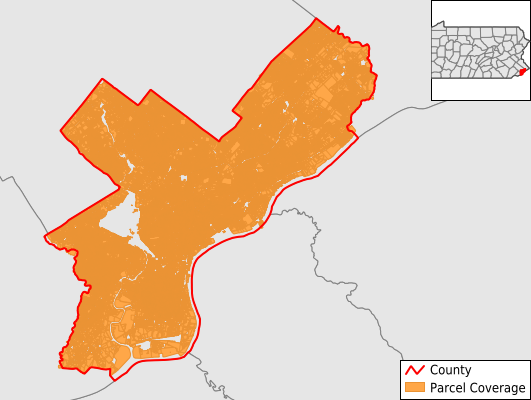 Philadelphia County Pennsylvania GIS Parcel Data Download Coverage