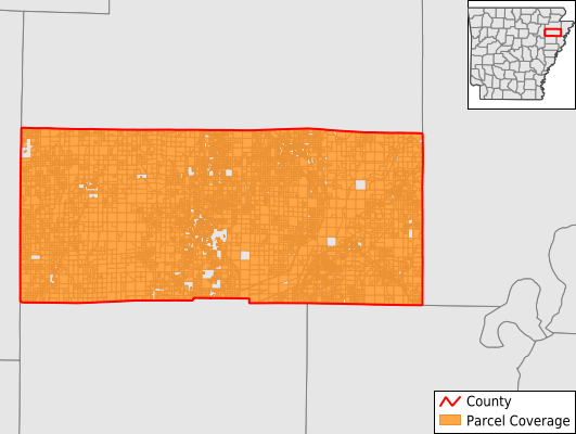Poinsett County Arkansas GIS Parcel Data Download Coverage