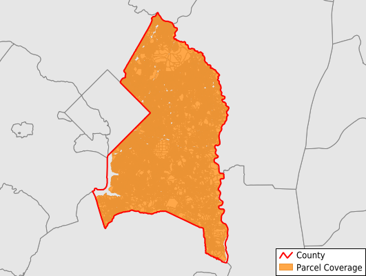 Prince George's County Maryland GIS Parcel Data Download Coverage