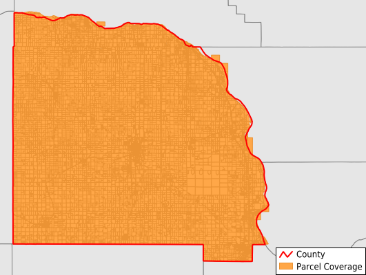 Saunders County Nebraska GIS Parcel Data Download Coverage