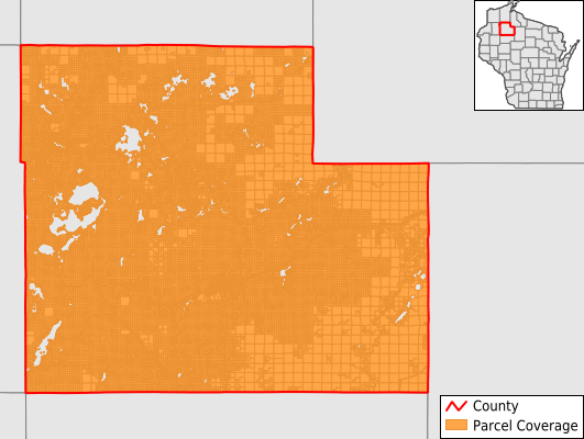 Sawyer County Wisconsin GIS Parcel Data Download Coverage