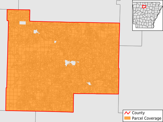Searcy County Arkansas GIS Parcel Data Download Coverage