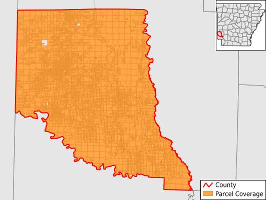 Sevier County Arkansas GIS Parcel Data Download Coverage