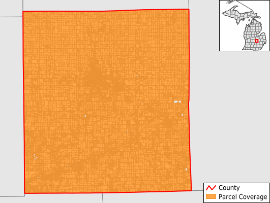 Shiawassee County Michigan GIS Parcel Data Download Coverage