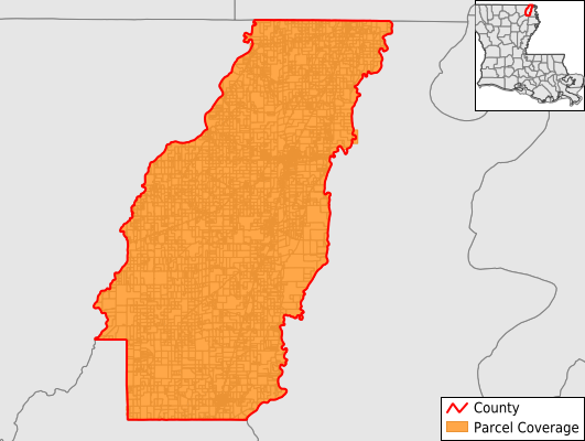 West Carroll Parish Louisiana GIS Parcel Data Download Coverage