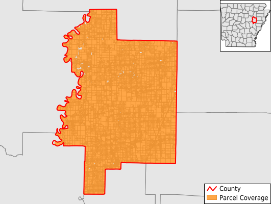 Woodruff County Arkansas GIS Parcel Data Download Coverage